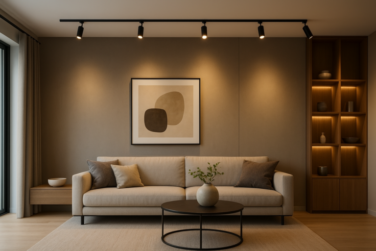 khoảng cách lắp đèn rọi ray