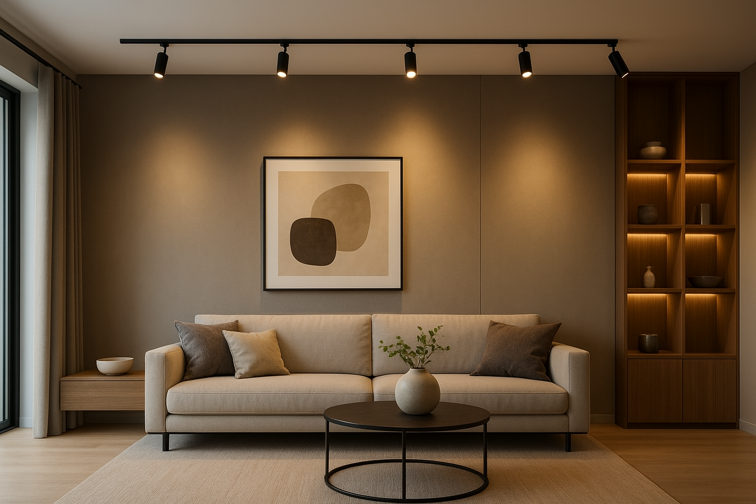 khoảng cách lắp đèn rọi ray